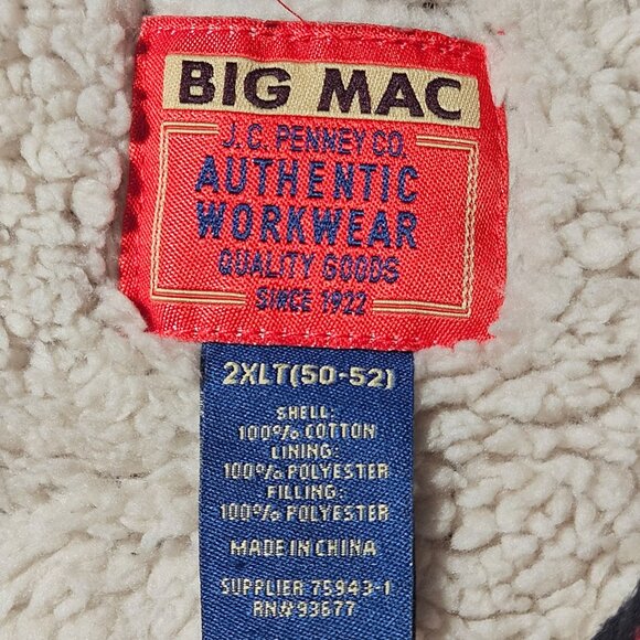Big Mac Men Sherpa-Lined 2XLT Flannel Jacket Red/Black VTG Americana Gorpcore - Picture 4 of 11